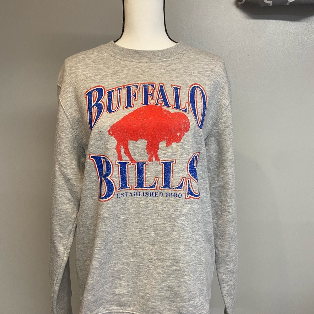 Mens Fanatics Buffalo Bills Gray Crewneck